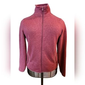 EDDIE BAUER Size Medium zip up fleece. Color is between cranberry & plum.
